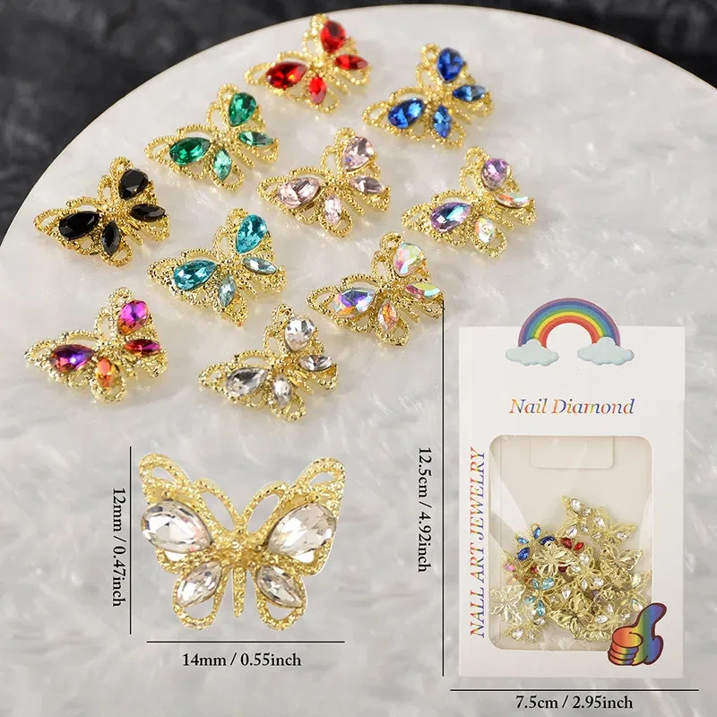 20pcs Trending Sparkly 3D Alloy Butterfly Nail Charms - Large Crystal - studded Love - heart for Nail Accessories
20pcs Trending Sparkly 3D Alloy Butterfly Nail Charms - Large Crystal - studded Love - heart for Nail Accessories