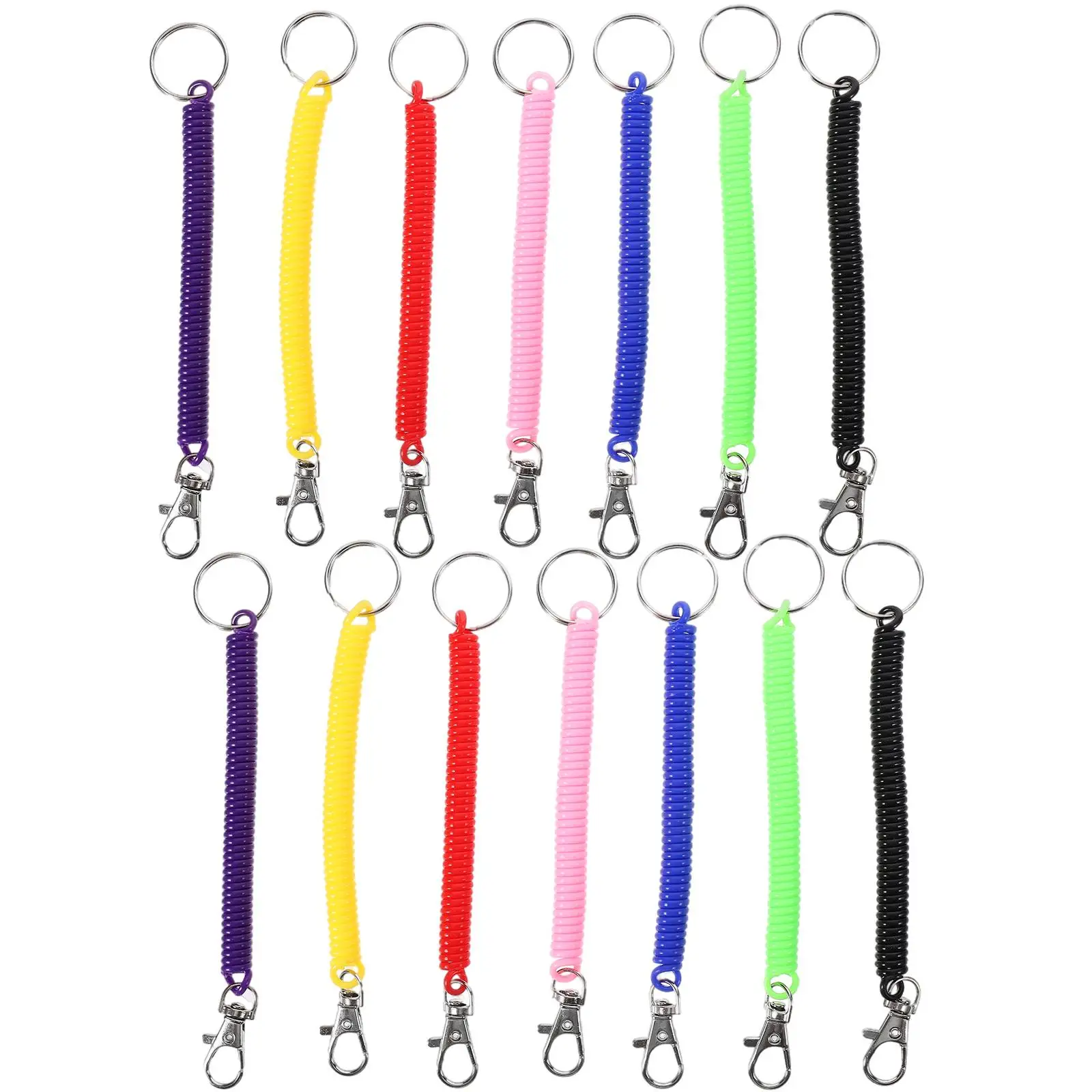 14pcs Anti-lost Spring Chain Key Chains Spiral Coil Black Red Blue Green Purple Yellow Pink Wear-resistant Durable Elastic
14pcs Anti-lost Spring Chain Key Chains Spiral Coil Black Red Blue Green Purple Yellow Pink Wear-resistant Durable Elastic