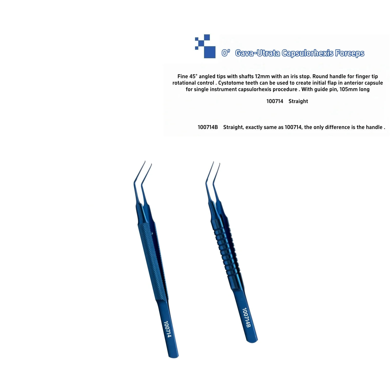 O’Gava-Utrata Capsulorhexis Forceps Multifunctional ophthalmic forceps, reusable Capsulorhexis Forceps
O’Gava-Utrata Capsulorhexis Forceps Multifunctional ophthalmic forceps, reusable Capsulorhexis Forceps