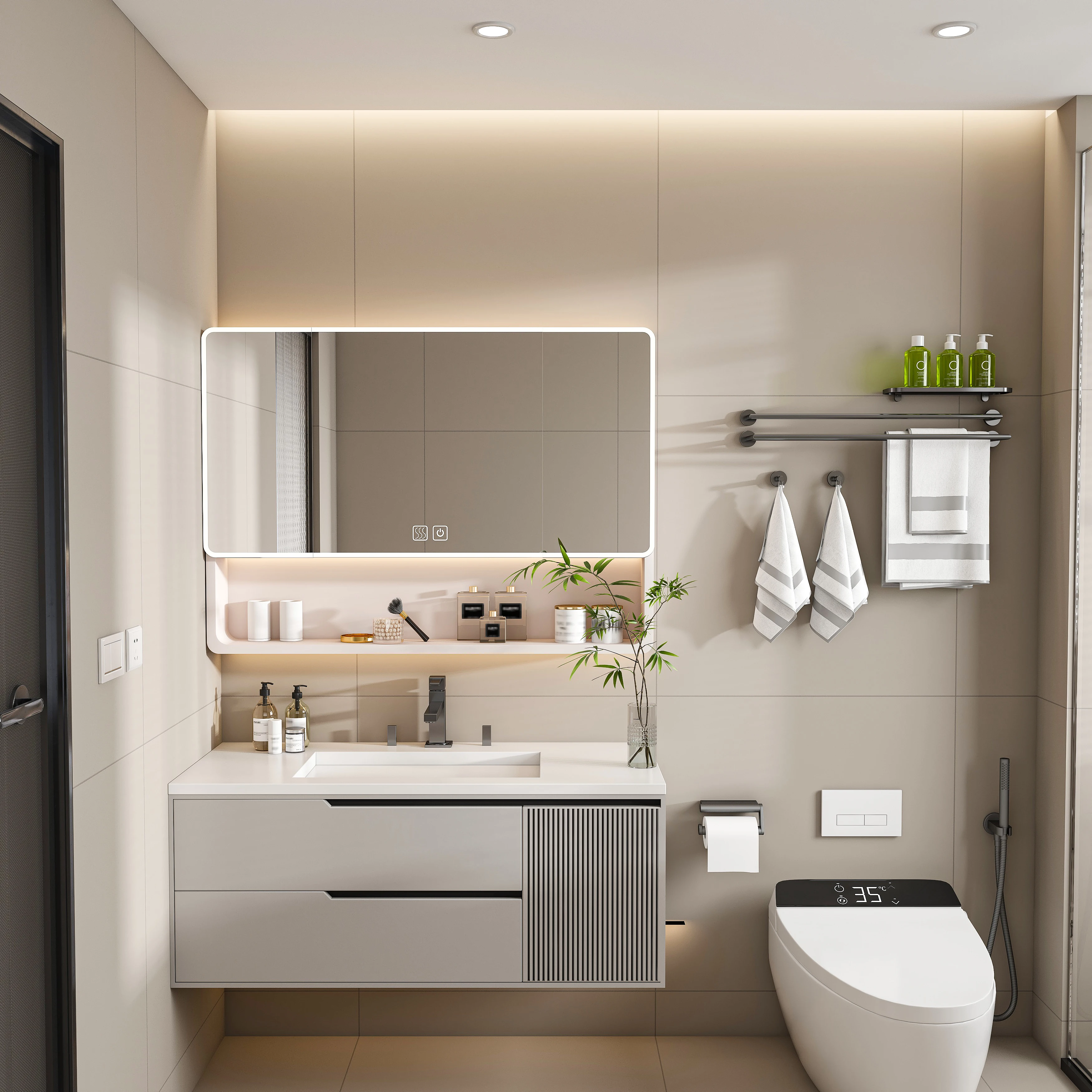 Lighted Bathroom Medicine Cabinet With Mirror, Three Door LED With Outlet & Clock, Dimming, Defogger, Memory Function
Lighted Bathroom Medicine Cabinet With Mirror, Three Door LED With Outlet & Clock, Dimming, Defogger, Memory Function