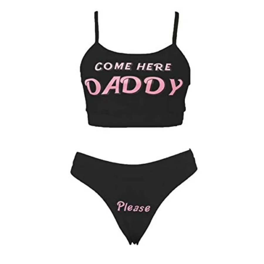 Sexy Women Come Here Daddy Please Strappy Lingerie Set 2PCS Slutty Underwear Tank Tops and Panty Pajamas Sleepwear
Sexy Women Come Here Daddy Please Strappy Lingerie Set 2PCS Slutty Underwear Tank Tops and Panty Pajamas Sleepwear