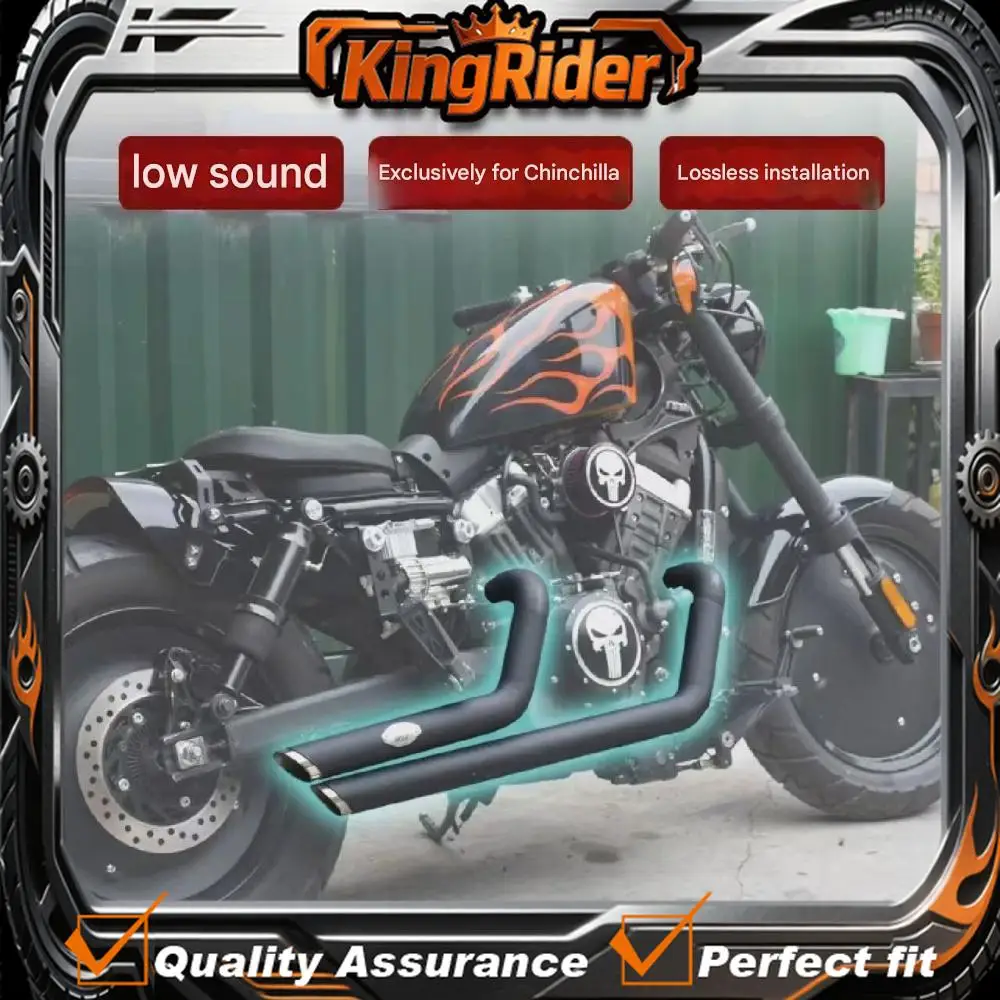 BENDA CHINCHILLA 300 modified exhaust system: dual exhaust, slanted outlet, straight-pipe muffler, direct mounting.
BENDA CHINCHILLA 300 modified exhaust system: dual exhaust, slanted outlet, straight-pipe muffler, direct mounting.