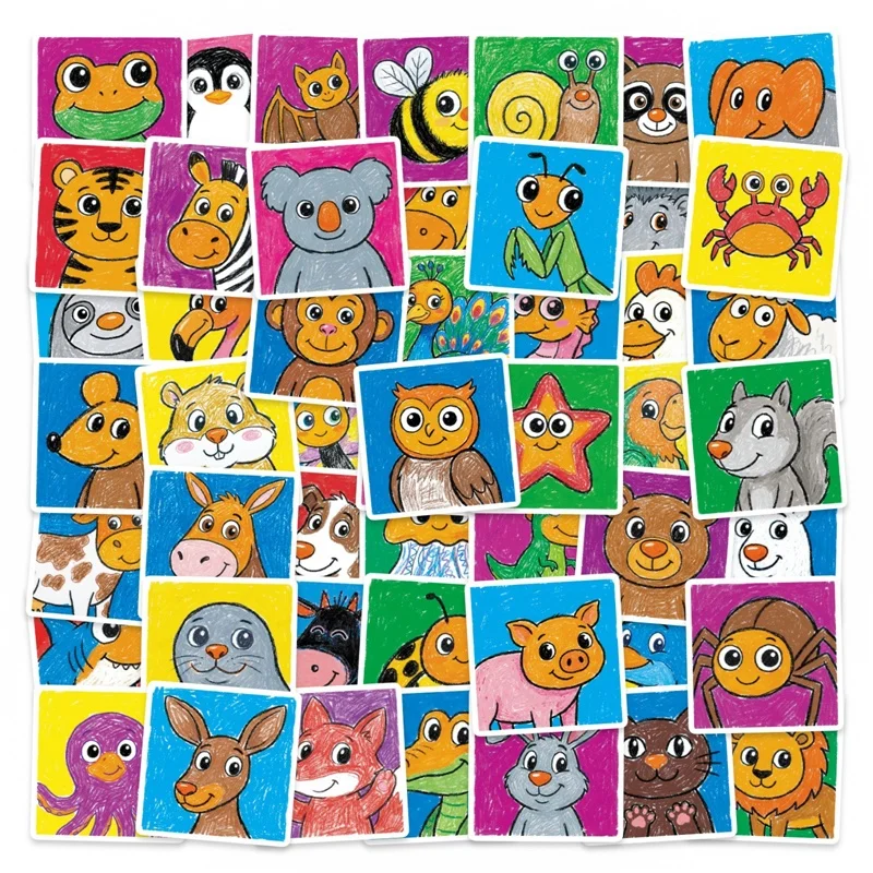 50PCS Animal Crayon Drawing PVC Sticker Aesthetic DIY Sticky Decoration Scrapbooking Hand Accounting Supplies for Kids
50PCS Animal Crayon Drawing PVC Sticker Aesthetic DIY Sticky Decoration Scrapbooking Hand Accounting Supplies for Kids
