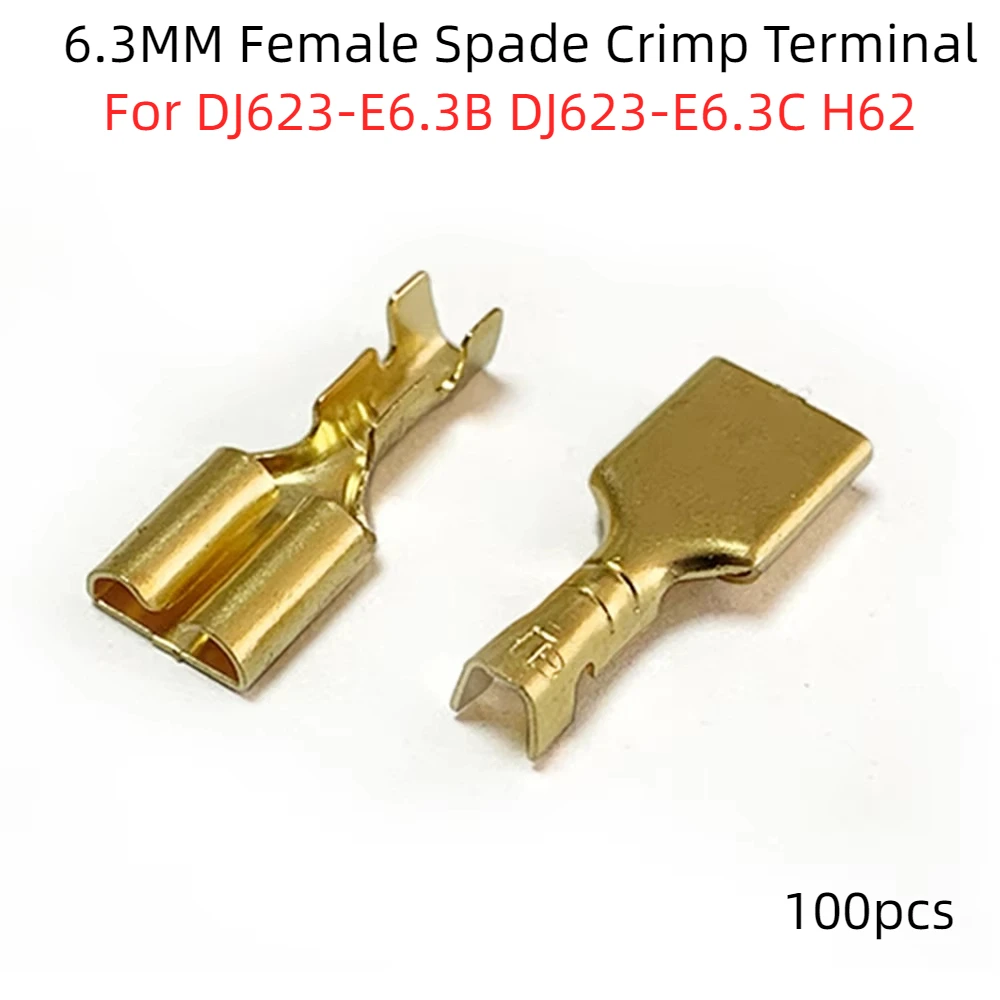 100Pcs Brass Gilded 6.3MM Female Spade Crimp Terminal Brass Wire Connector For Car Relay DJ623-E6.3B DJ623-E6.3C H62
100Pcs Brass Gilded 6.3MM Female Spade Crimp Terminal Brass Wire Connector For Car Relay DJ623-E6.3B DJ623-E6.3C H62