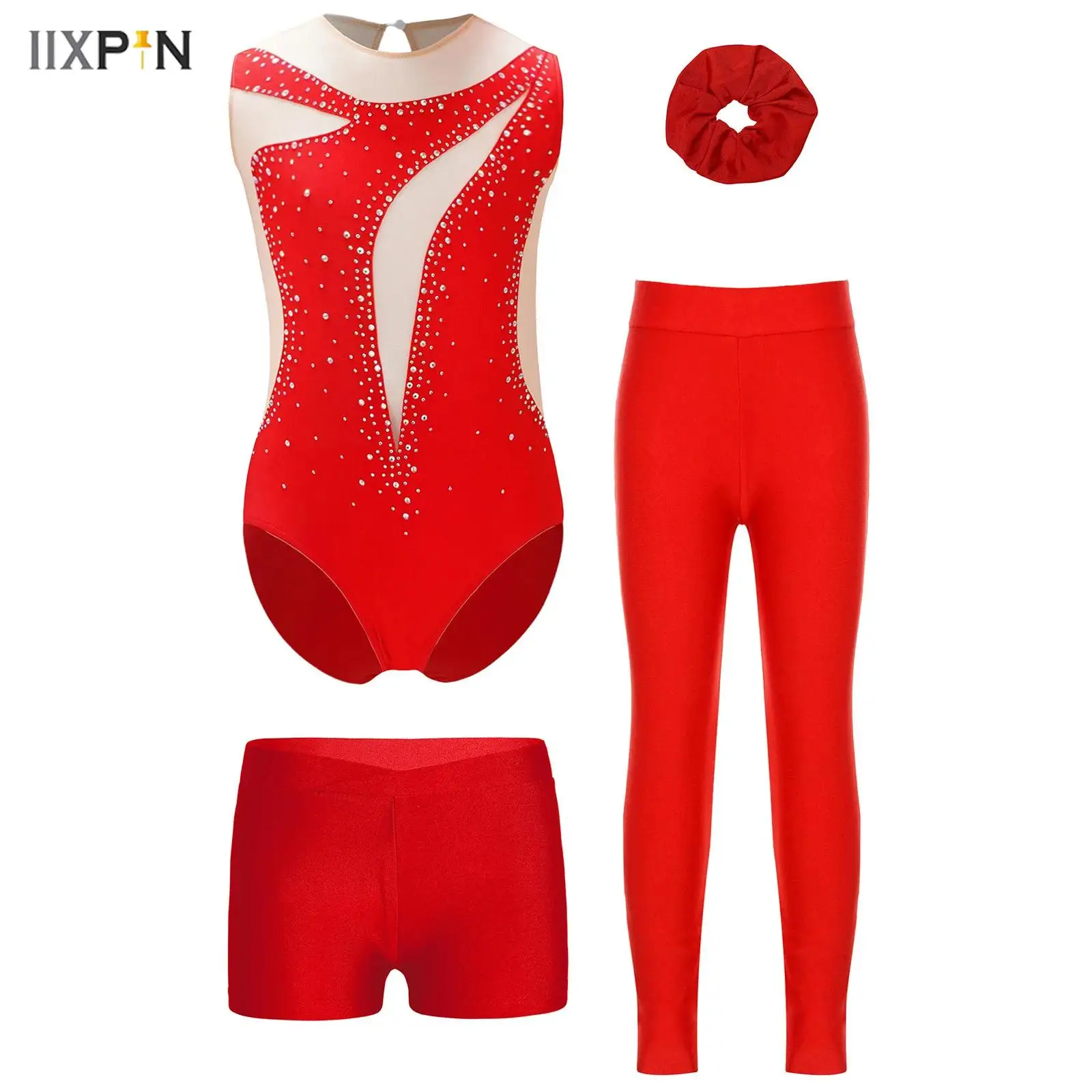 4Pcs/Set Kids Girls Gymnastics Figure Skating Costume Sheer Mesh Patchwork Shiny Rhinestone Leotard Bodysuit Ballet Dance Outfit
4Pcs/Set Kids Girls Gymnastics Figure Skating Costume Sheer Mesh Patchwork Shiny Rhinestone Leotard Bodysuit Ballet Dance Outfit