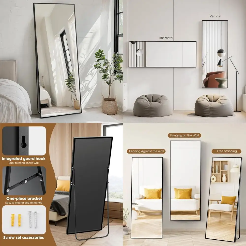 Standing Full Body Mirror, 64 x 21 Aluminum Frame Floor Mirror for Bedroom, Bathroom, Wall Decoration
Standing Full Body Mirror, 64 x 21 Aluminum Frame Floor Mirror for Bedroom, Bathroom, Wall Decoration