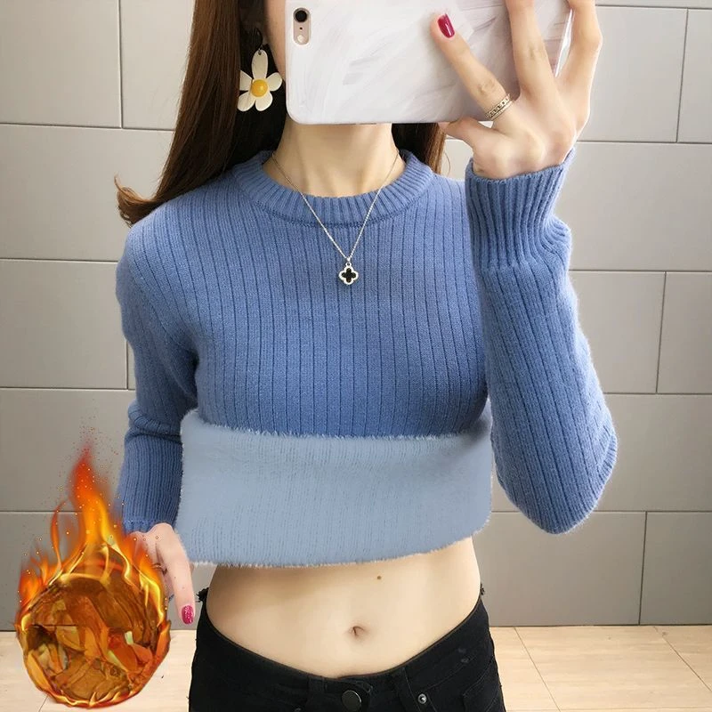 O-neck Plus Velvet Thicken Sweaters Womens New Winter Slim Warm Long Sleeve Knitted Tops Casual Plush Fleece Lined Soft Pullover
O-neck Plus Velvet Thicken Sweaters Womens New Winter Slim Warm Long Sleeve Knitted Tops Casual Plush Fleece Lined Soft Pullover