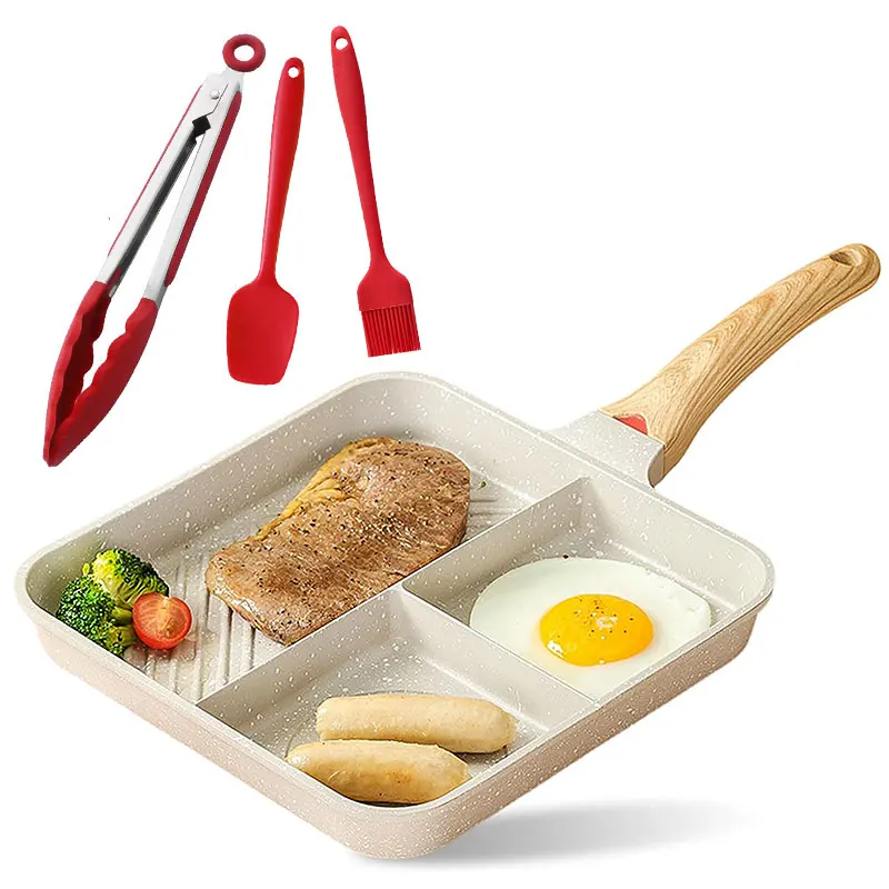 Nonstick 3-in-1 Divided Frying Pan Aluminium Square Big Grill Skillet with Bakelite Handle Omelette Egg Breakfast Frying Pan
Nonstick 3-in-1 Divided Frying Pan Aluminium Square Big Grill Skillet with Bakelite Handle Omelette Egg Breakfast Frying Pan