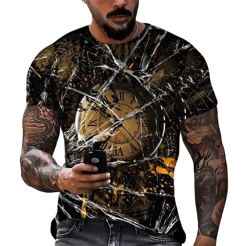 2024 Summer New European and American Retro Men's T-shirt 3D Clock Print Pattern Large Size Loose Comfortable Breathable Top
2024 Summer New European and American Retro Men's T-shirt 3D Clock Print Pattern Large Size Loose Comfortable Breathable Top