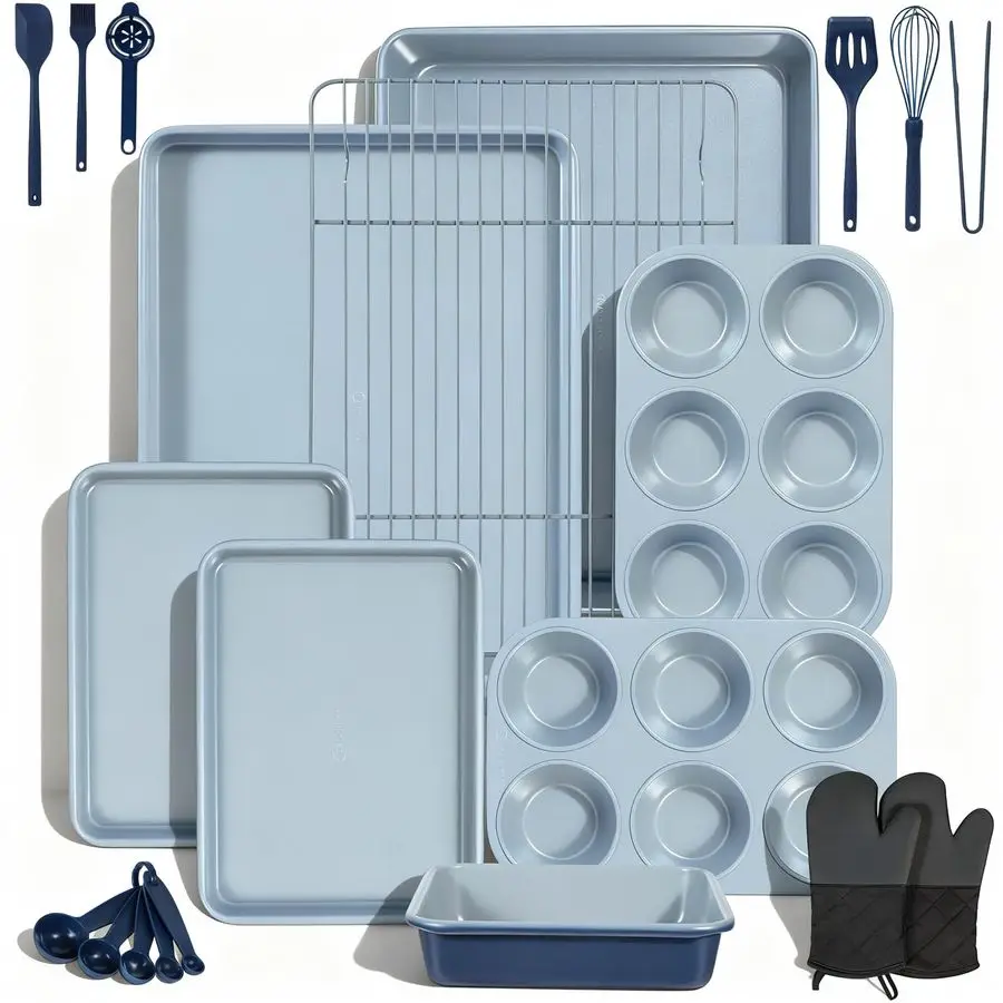 Набор форм для выпечки из 22 предметов, штабелируемые формы для выпечки, набор для выпечки с антипригарным покрытием, нетоксичные формы для духовки, включая противень, листы для печенья, муфта
Набор форм для выпечки из 22 предметов, штабелируемые формы для выпечки, набор для выпечки с антипригарным покрытием, нетоксичные формы для духовки, включая противень, листы для печенья, муфта