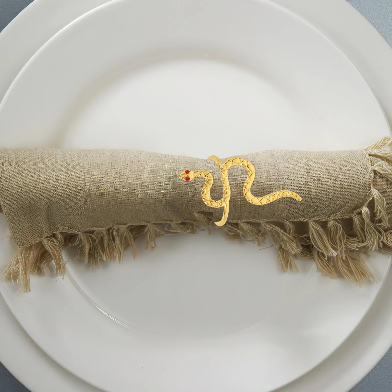 6pcs Napkin Rings 2025 Zodiac Year of Snake Golden Adjustable Festive Tableware Party Supplies Material Exquisite
6pcs Napkin Rings 2025 Zodiac Year of Snake Golden Adjustable Festive Tableware Party Supplies Material Exquisite