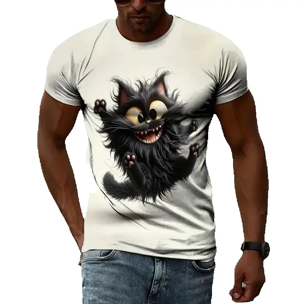 Animal T Shirt For Men Summer Short Sleeve Cat Print T-Shirt Fashion Streetwear Oversized Clothing Casual Crew Neck Pullover
Animal T Shirt For Men Summer Short Sleeve Cat Print T-Shirt Fashion Streetwear Oversized Clothing Casual Crew Neck Pullover