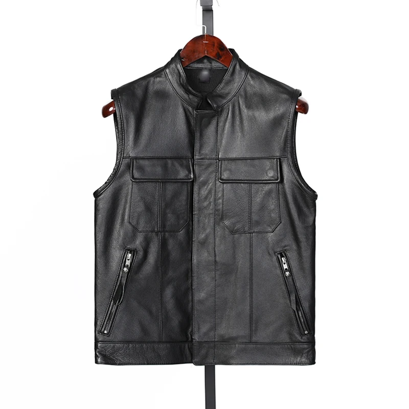 Мужской кожаный жилет из натуральной кожи для мотоциклистов, модный городской укороченный жилет из воловьей кожи высшего качества
Мужской кожаный жилет из натуральной кожи для мотоциклистов, модный городской укороченный жилет из воловьей кожи высшего качества