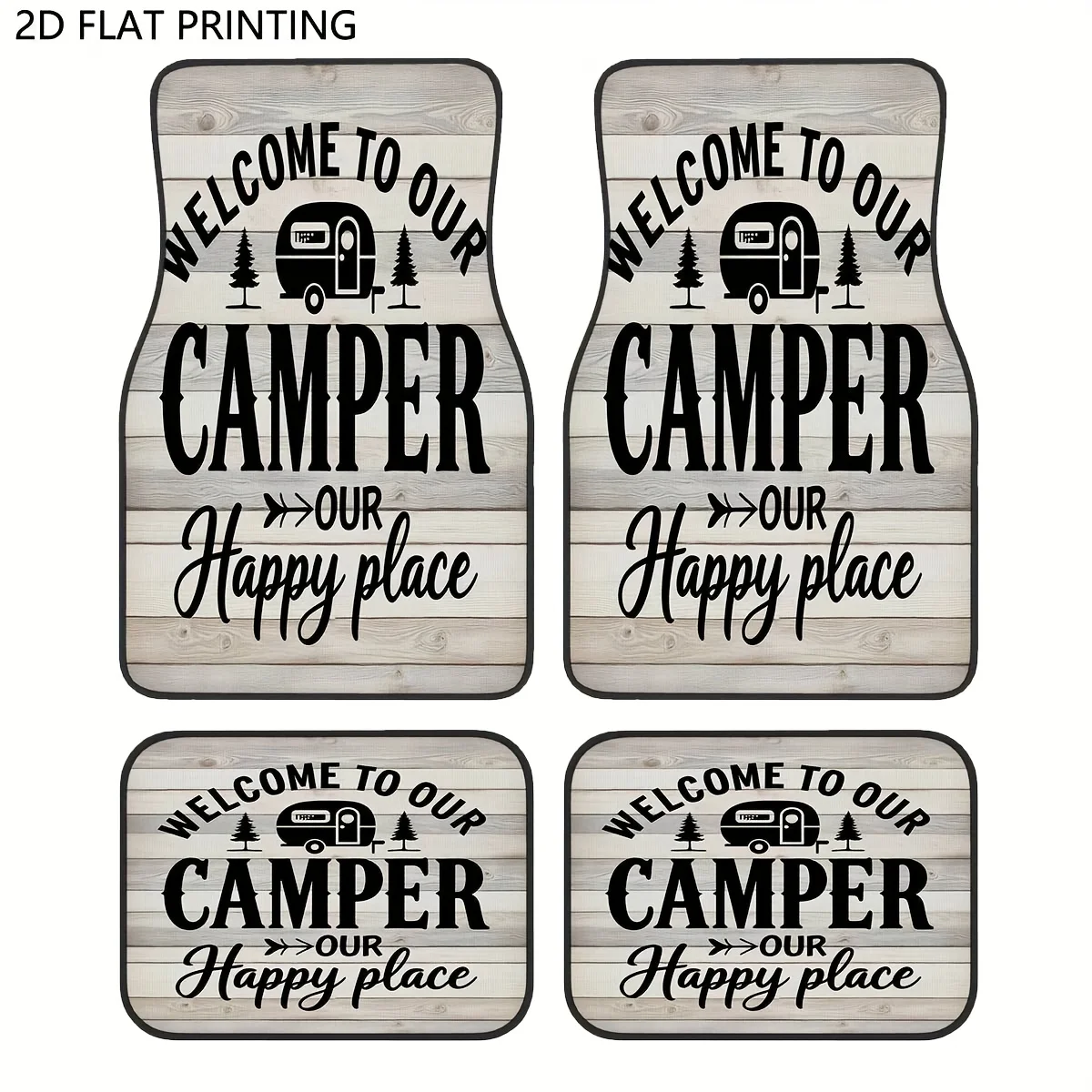 4 шт. Приветственные коврики для кемпинга в деревенском стиле — Camper Van Graphic & Happy Place Text — сверхпрочная нескользящая подложка — подходит для внедорожников, грузовиков, V
4 шт. Приветственные коврики для кемпинга в деревенском стиле — Camper Van Graphic & Happy Place Text — сверхпрочная нескользящая подложка — подходит для внедорожников, грузовиков, V