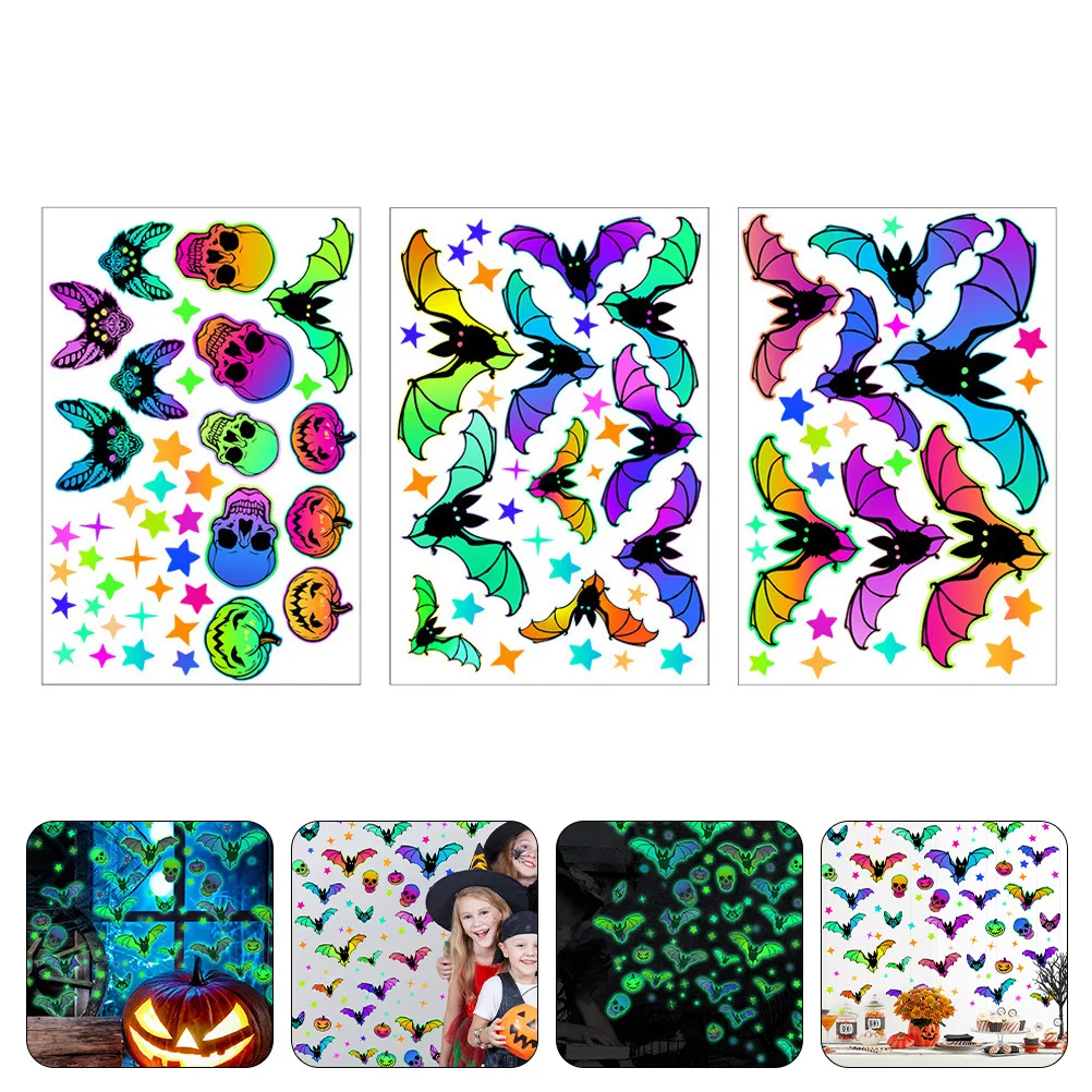 3 Sheets Halloween Stickers Glow Glowing Fluorescent Shine Wall Ornament Pvc Decals Decor
3 Sheets Halloween Stickers Glow Glowing Fluorescent Shine Wall Ornament Pvc Decals Decor