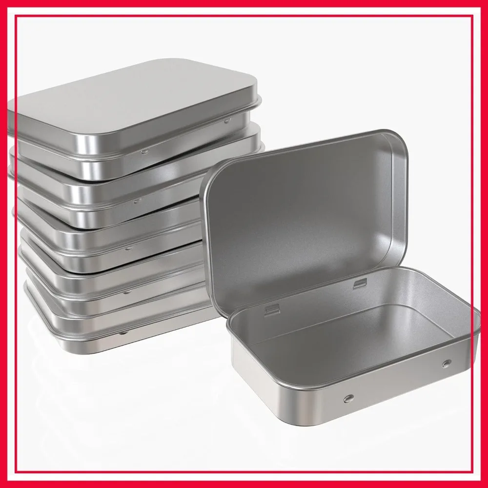 Hulless Small Hinged Tin Box 6-Pack Metal Storage Containers Portable Craft Organizer for Pills, Candies, Herbs, Seeds
Hulless Small Hinged Tin Box 6-Pack Metal Storage Containers Portable Craft Organizer for Pills, Candies, Herbs, Seeds