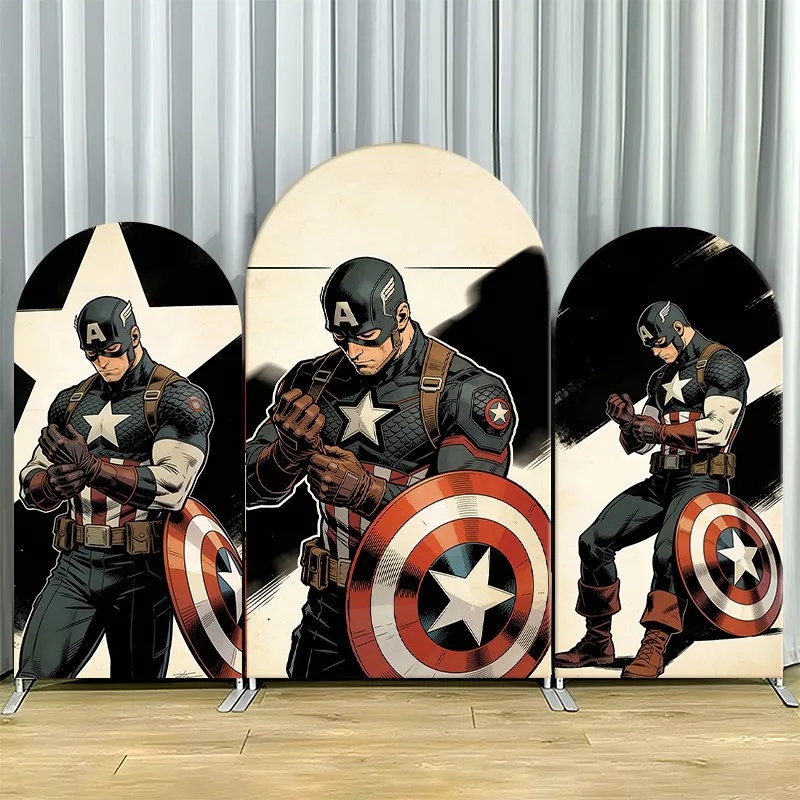 Arch Backdrop Cover Single Side Captain America Hero Poses Shield Epic Party Decoration Photo Booth Background Props Room Decor
Arch Backdrop Cover Single Side Captain America Hero Poses Shield Epic Party Decoration Photo Booth Background Props Room Decor