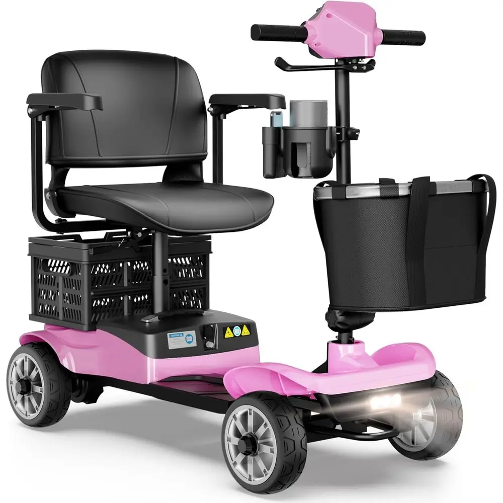Portable 4-Wheel Adult Mobility Scooter for Elderly, 330 lbs Capacity, Removable Battery, Dual Baskets, Cup and Phone Holder, Pi
Portable 4-Wheel Adult Mobility Scooter for Elderly, 330 lbs Capacity, Removable Battery, Dual Baskets, Cup and Phone Holder, Pi