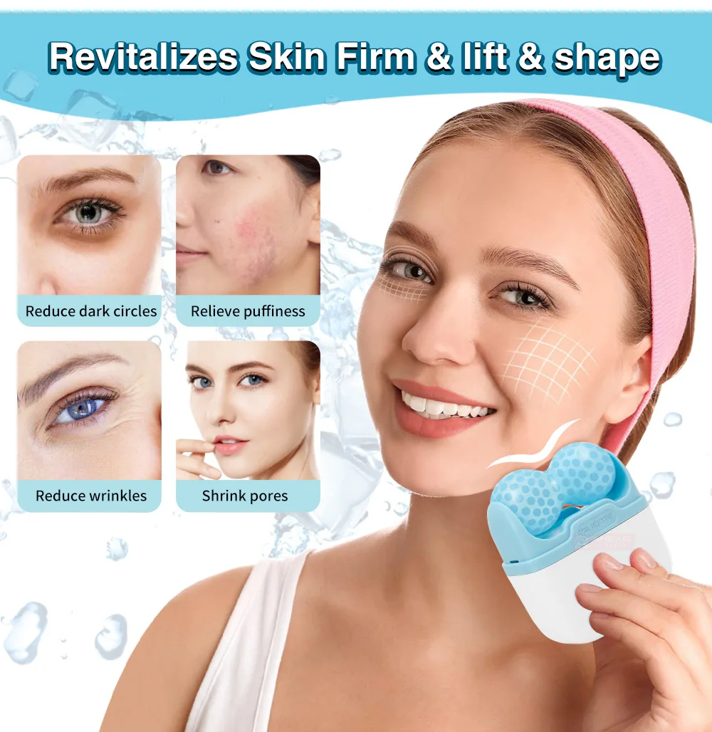Facial Ice Roller W Double-Head Two-In-One Roller Ice Roller Ice Compress Massage Soothing Skin Roller S30
Facial Ice Roller W Double-Head Two-In-One Roller Ice Roller Ice Compress Massage Soothing Skin Roller S30