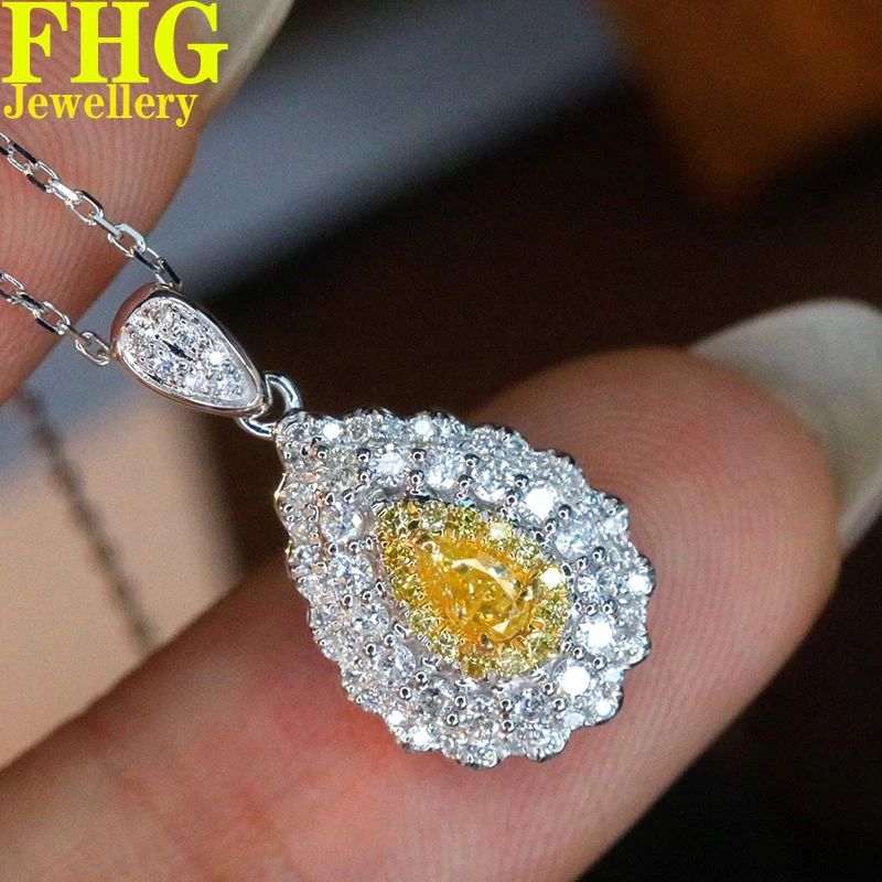 18k Au750 Gold Natural yellow and white diamond0.6Cara Necklace Wedding Party Engagement Anniversary Fashion Eleganc
18k Au750 Gold Natural yellow and white diamond0.6Cara Necklace Wedding Party Engagement Anniversary Fashion Eleganc