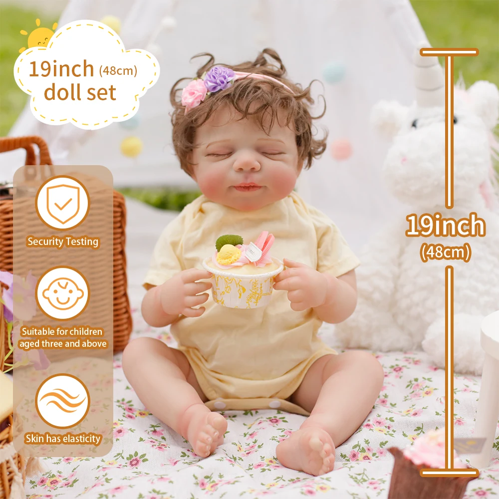 19inch Lifelike Reborn Dolls Girl Sleeping Newborn Baby Soft Silicone Vinyl Body Hand Rooted Hair Visible Veins Christmas Gifts
19inch Lifelike Reborn Dolls Girl Sleeping Newborn Baby Soft Silicone Vinyl Body Hand Rooted Hair Visible Veins Christmas Gifts