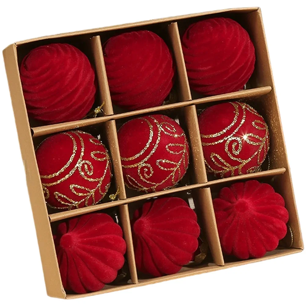 Christmas Ball Ornaments Set 9 Pack Flocked Velvet with PS Material Designed for Tree Decoration in Holiday Season
Christmas Ball Ornaments Set 9 Pack Flocked Velvet with PS Material Designed for Tree Decoration in Holiday Season