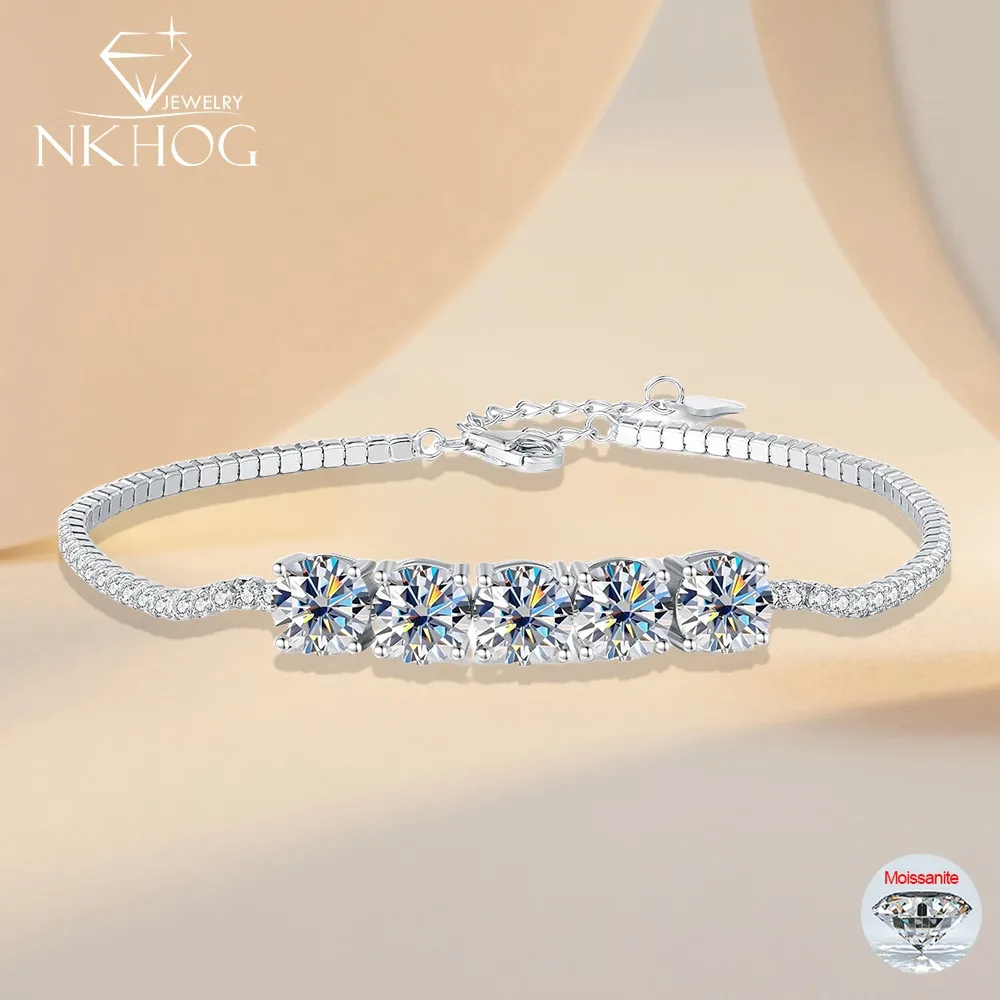 NKHOG 10CTTW Real Moissanite Bracelets For Women 925 Sterling Silver D VVS1 Diamond Hand Chains Party Fine Jewelry GRA Certified
NKHOG 10CTTW Real Moissanite Bracelets For Women 925 Sterling Silver D VVS1 Diamond Hand Chains Party Fine Jewelry GRA Certified