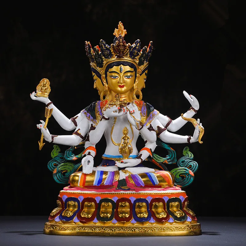 21.5cm Pure Copper Colored Plated Buddhist Exquisite Ushnishavijaya Bodhisattva Guanyin Tibetan Statue/Figurne
21.5cm Pure Copper Colored Plated Buddhist Exquisite Ushnishavijaya Bodhisattva Guanyin Tibetan Statue/Figurne