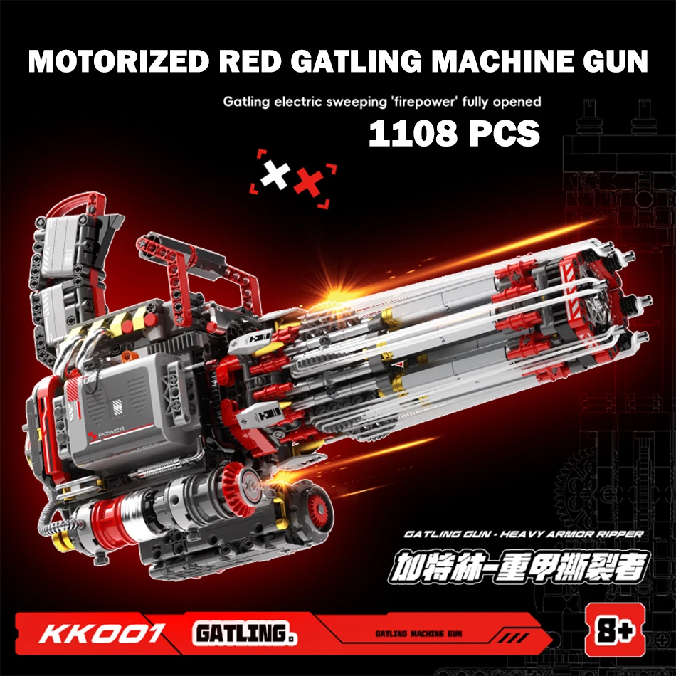WW2 Military Shootable Motorized Red Gatling Gun Building Blocks World War II Machine Gun Weapons DIY Bricks Toys for Kids Gifts
WW2 Military Shootable Motorized Red Gatling Gun Building Blocks World War II Machine Gun Weapons DIY Bricks Toys for Kids Gifts