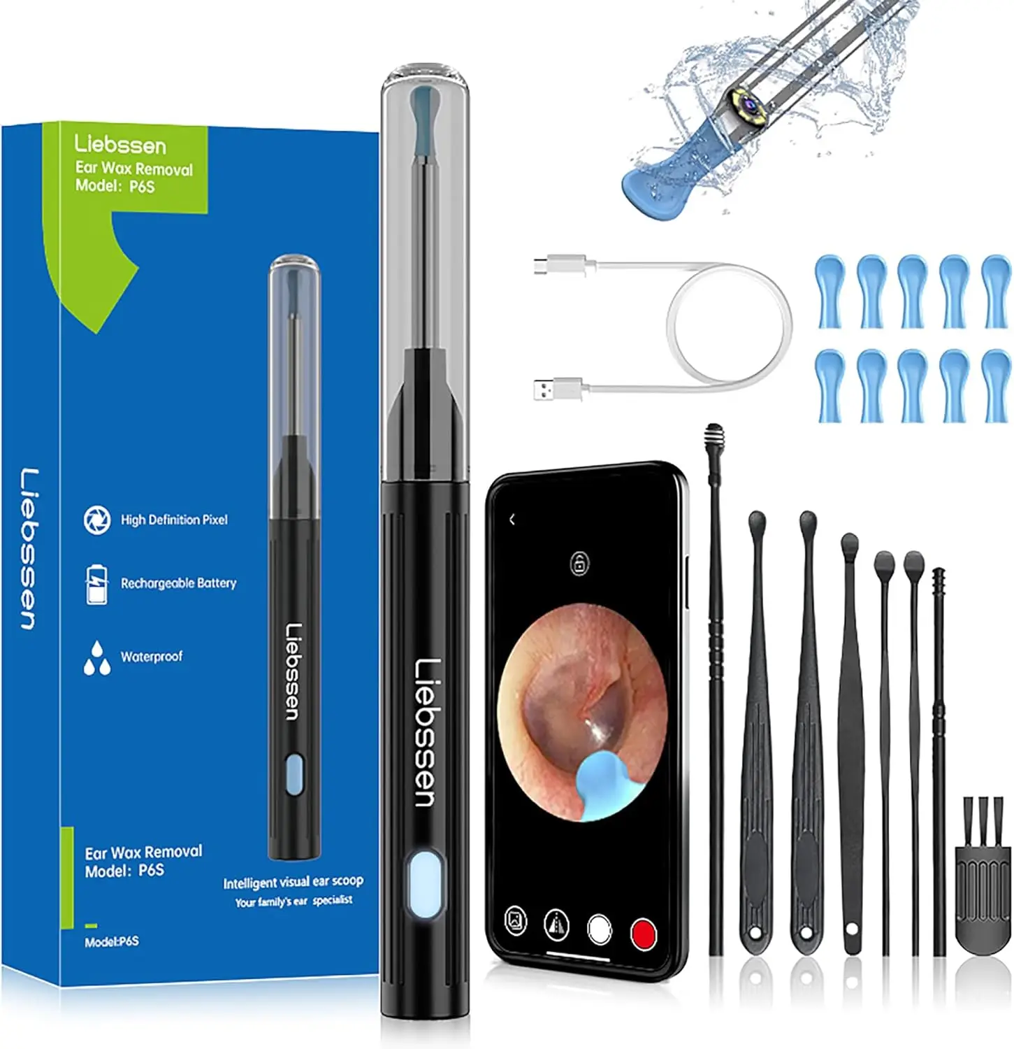 HD Ear Wax Removal Kit with Camera, 1920P Otoscope for iOS & Android
HD Ear Wax Removal Kit with Camera, 1920P Otoscope for iOS & Android