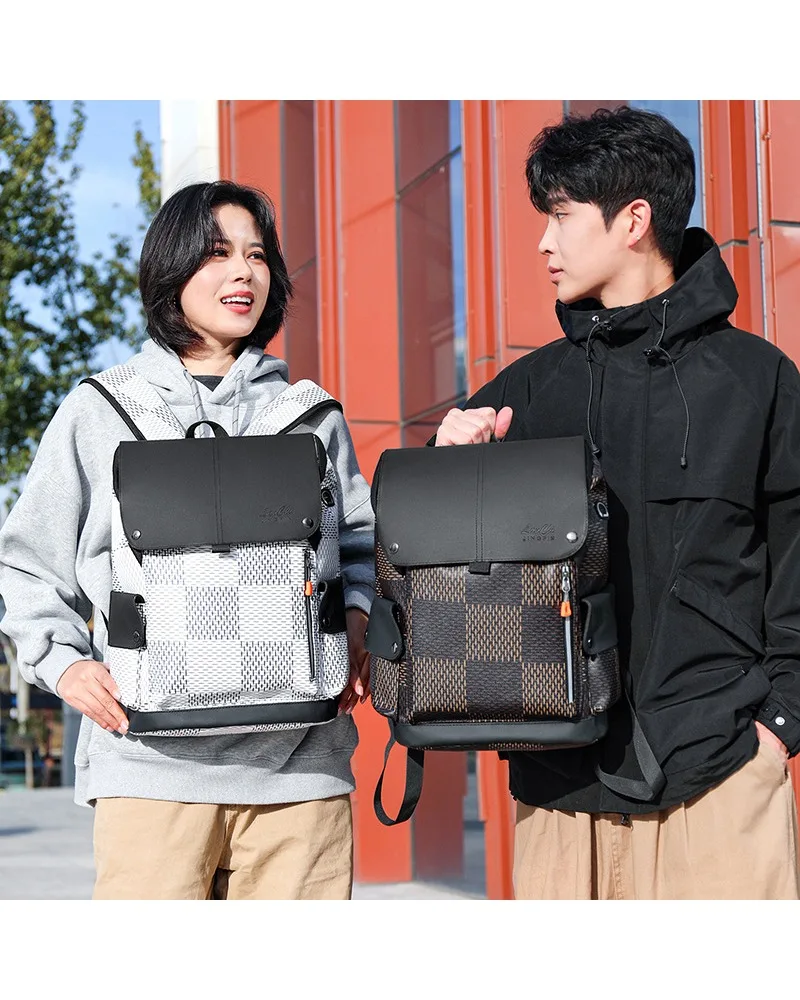 New trendy men's casual backpack printed business commuter computer bag large capacity plaid business travel bag
New trendy men's casual backpack printed business commuter computer bag large capacity plaid business travel bag