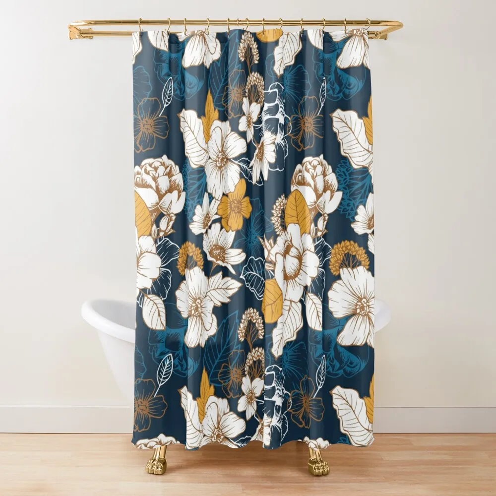 Navy and Gold Peony and Blossom Seamless Pattern Shower Curtain Washable Waterproof Fabric Shower Anime Bathroom Curtain
Navy and Gold Peony and Blossom Seamless Pattern Shower Curtain Washable Waterproof Fabric Shower Anime Bathroom Curtain