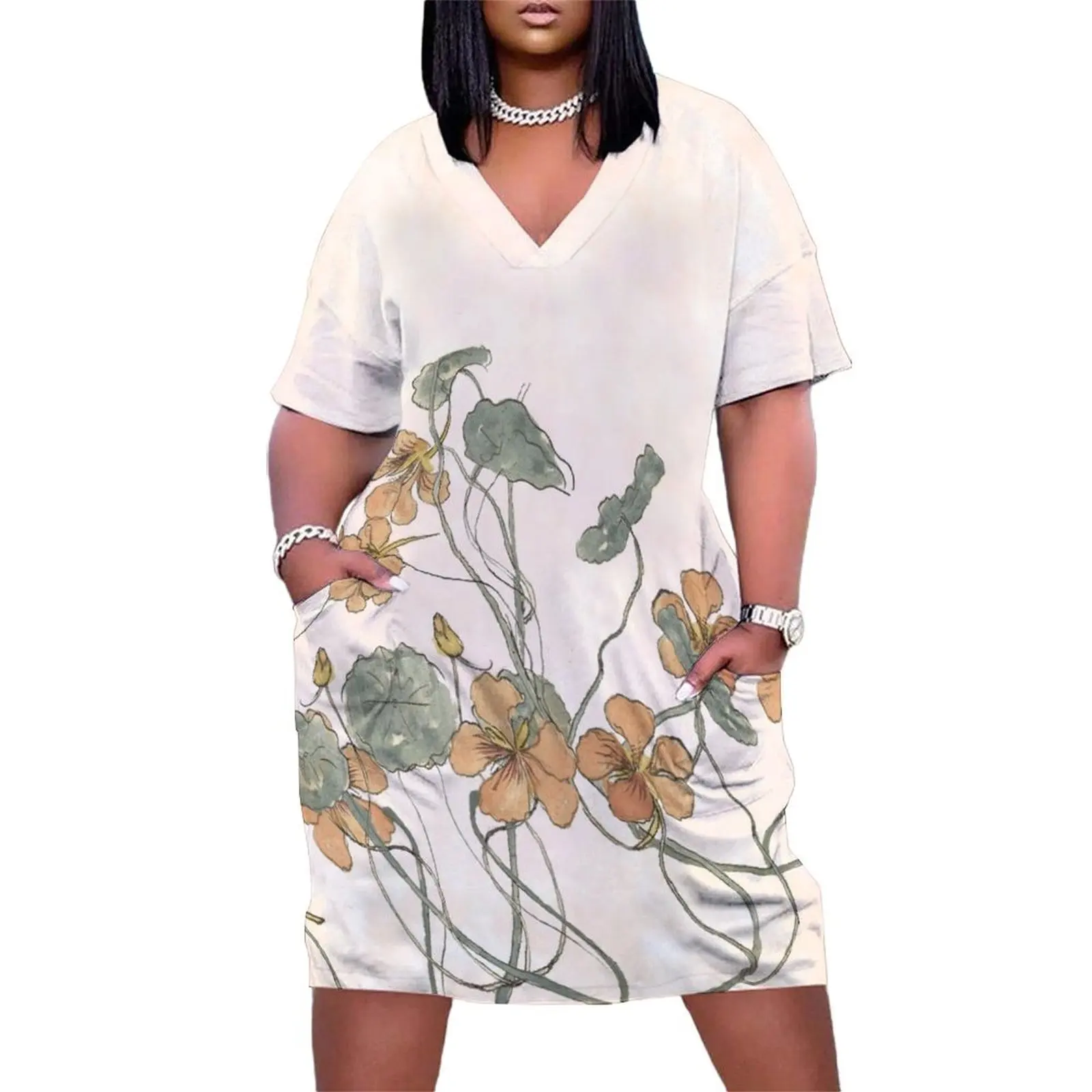 Winding - floral watercolour Loose Pocket Dress elegant guest wedding dress long sleeve dresses
Winding - floral watercolour Loose Pocket Dress elegant guest wedding dress long sleeve dresses