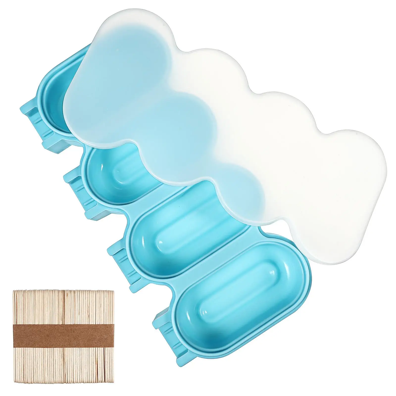 Manual Ice Cream Mold Set Stackable Pop Silica Gel Molds with Stick Homemade Popsicles
Manual Ice Cream Mold Set Stackable Pop Silica Gel Molds with Stick Homemade Popsicles