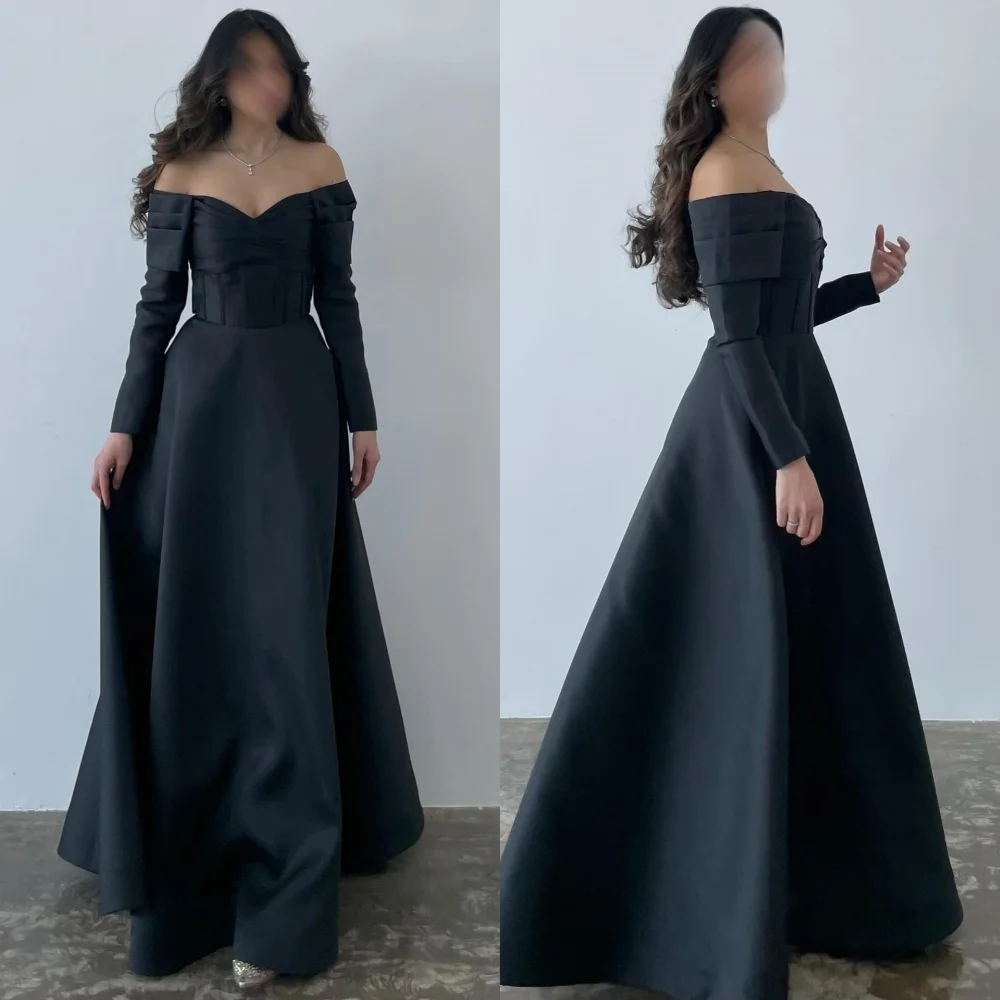 Customized High Quality Fashion Charmeuse Ruched A-line Off-the-shoulder Long Dresses Bespoke Occasion Dresses Modern Style
Customized High Quality Fashion Charmeuse Ruched A-line Off-the-shoulder Long Dresses Bespoke Occasion Dresses Modern Style
