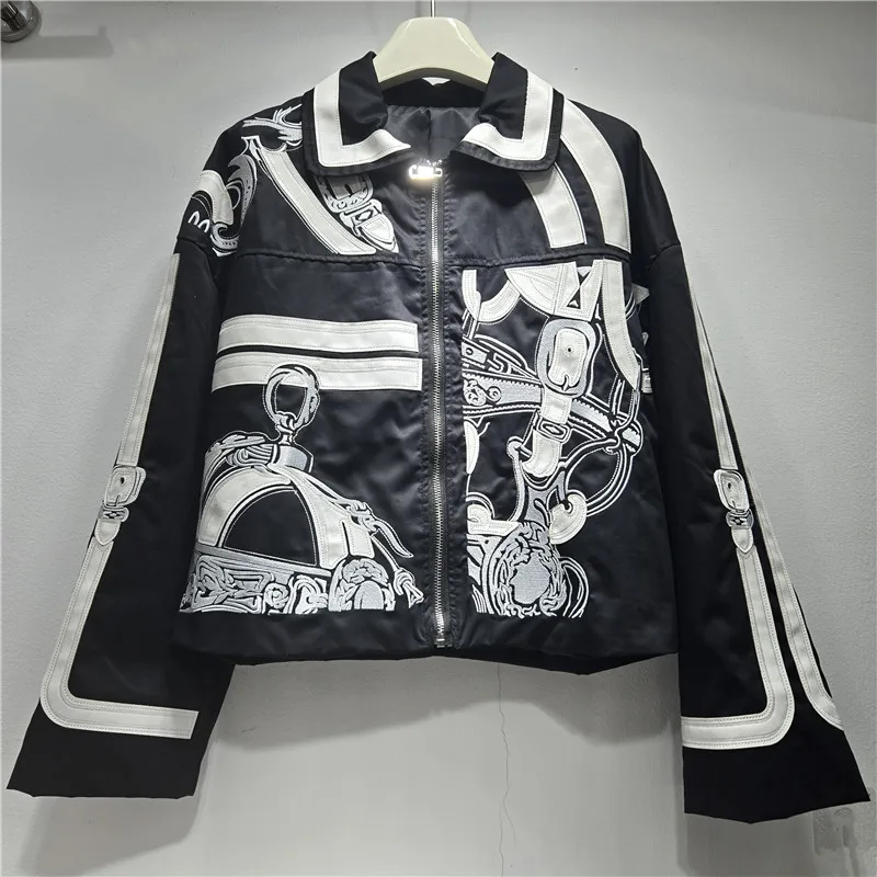 Wein Women's Loose Motorcycle Short Jacket with Patchwork and Color Blocking Lady Woman Top Jackets Blends Female Tweed Coats
Wein Women's Loose Motorcycle Short Jacket with Patchwork and Color Blocking Lady Woman Top Jackets Blends Female Tweed Coats