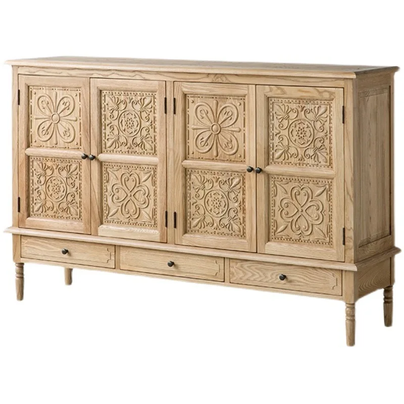 American solid wood retro carved porch decoration French country living room bedroom side cabinet
American solid wood retro carved porch decoration French country living room bedroom side cabinet