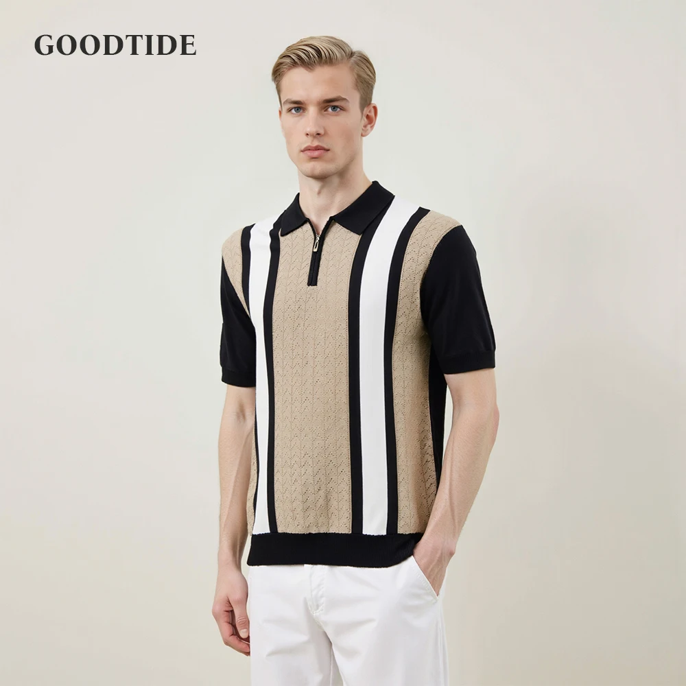 Streetwear Button-down Breathable Striped Fashion Light Luxury Retro Shirts Men's Summer Business Knit Short Sleeve Polo Shirts 
Streetwear Button-down Breathable Striped Fashion Light Luxury Retro Shirts Men's Summer Business Knit Short Sleeve Polo Shirts