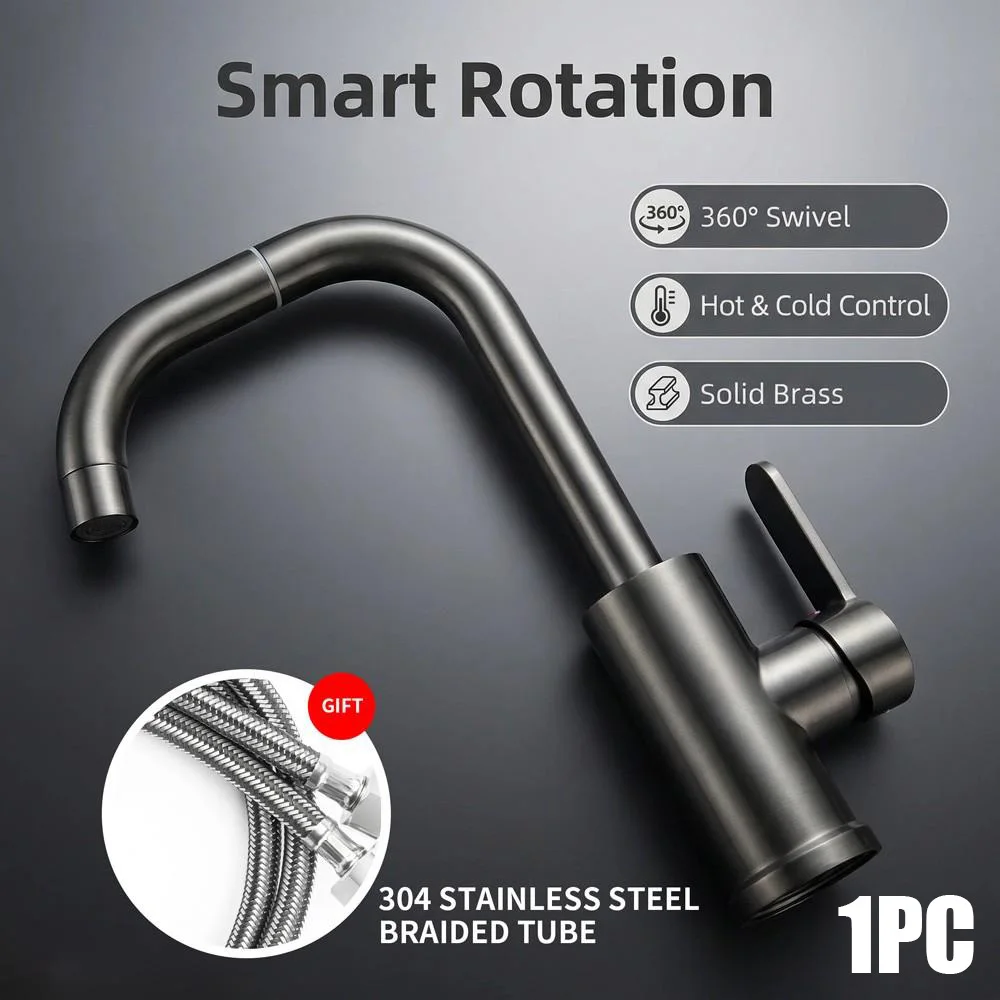Premium 360 Rotating Mix Water Faucet, Thick Brass Water Tap, Complete Accessories for Sink, Garden & Home Use
Premium 360 Rotating Mix Water Faucet, Thick Brass Water Tap, Complete Accessories for Sink, Garden & Home Use