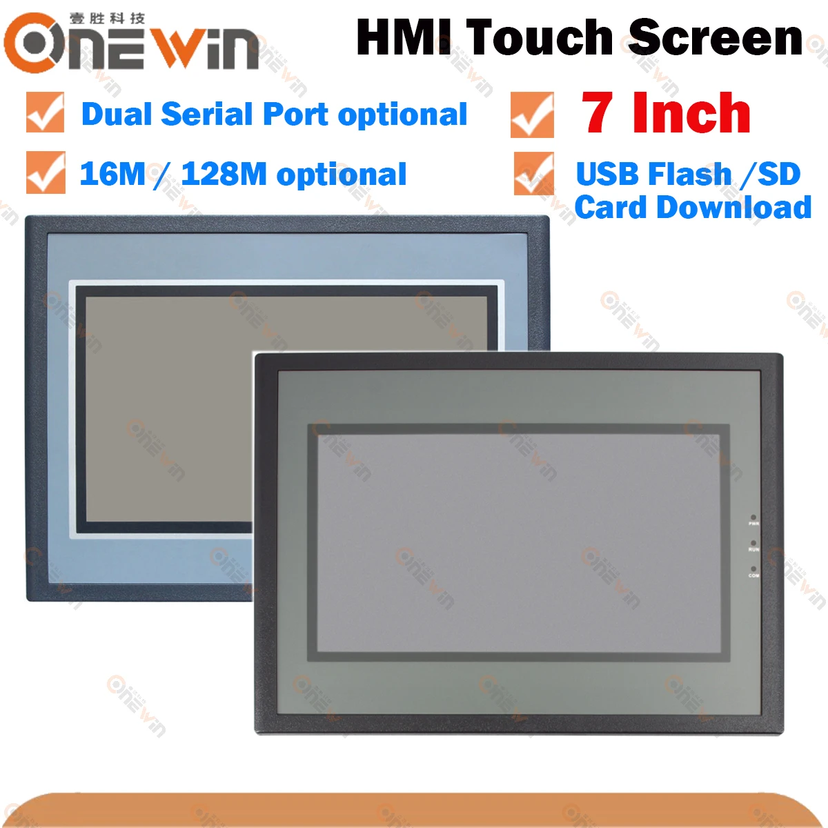 ONEWIN AMZ Series 7 Inch HMI Touch Screen Panel Dual Serial Port Human Machine Interface Industrial Display Support U Disk