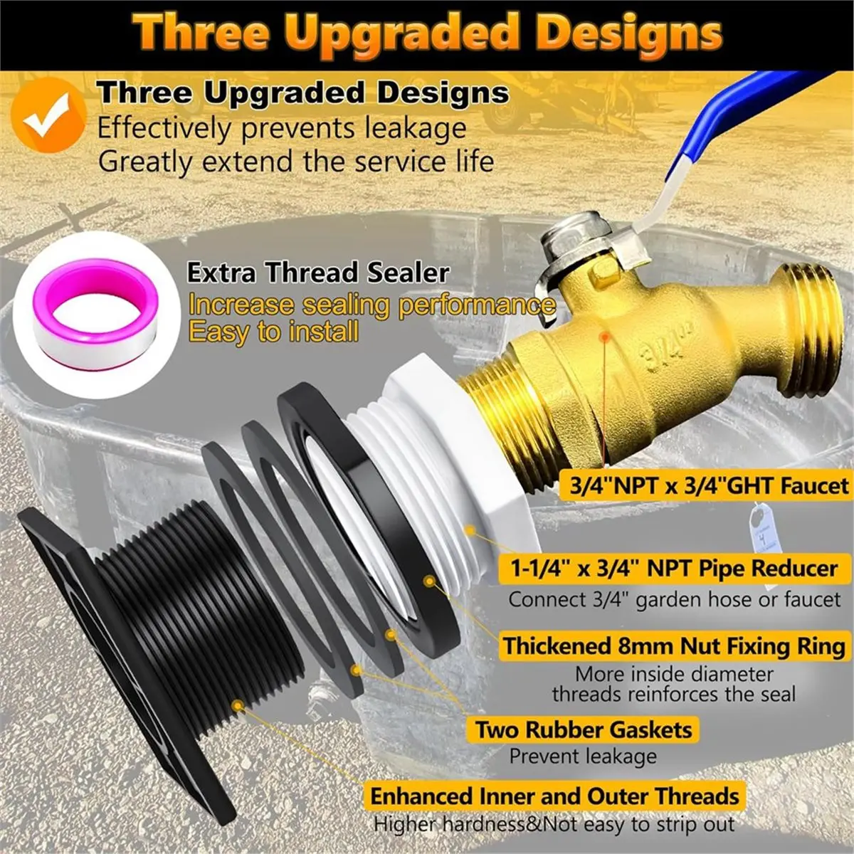 Budget-Friendly-Stock Tank Drain Plug Kit Include Stock Tank Plug & Brass Faucet for 100 150Gallon Stock Tanks
Budget-Friendly-Stock Tank Drain Plug Kit Include Stock Tank Plug & Brass Faucet for 100 150Gallon Stock Tanks