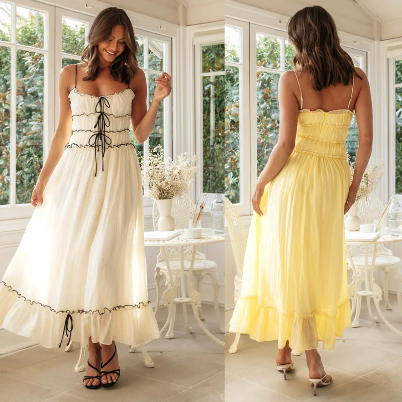 2025 Summer Women's New Long Splicing Dress Sexy Off-shoulder Sleeveless Suspender Dress Vestidos De Fiesta
2025 Summer Women's New Long Splicing Dress Sexy Off-shoulder Sleeveless Suspender Dress Vestidos De Fiesta