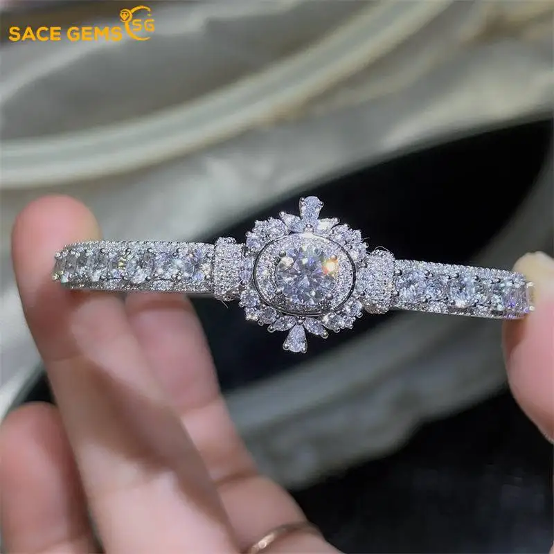 SACEGEMS GRA Certified D Color Total 6CT Moissanite Bracelets 925Sterling Silver 20cm for Women Engagement Party Fine Jewelry
SACEGEMS GRA Certified D Color Total 6CT Moissanite Bracelets 925Sterling Silver 20cm for Women Engagement Party Fine Jewelry