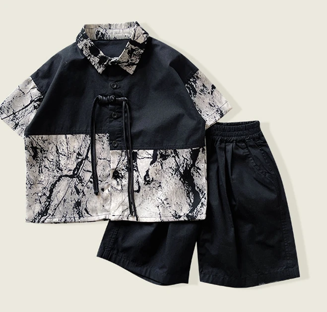 2024 Summer New Childrens Wear Korean Edition Shirt Set for Boys Handsome and Cool Design Two Piece Set
2024 Summer New Childrens Wear Korean Edition Shirt Set for Boys Handsome and Cool Design Two Piece Set