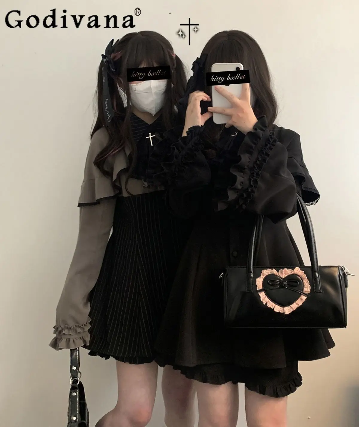 Japanese Original Lolita Mass-produced Dark Loli Long-sleeved Shirt Sweet Cool Girl Horn Sleeve Dress Set
Japanese Original Lolita Mass-produced Dark Loli Long-sleeved Shirt Sweet Cool Girl Horn Sleeve Dress Set