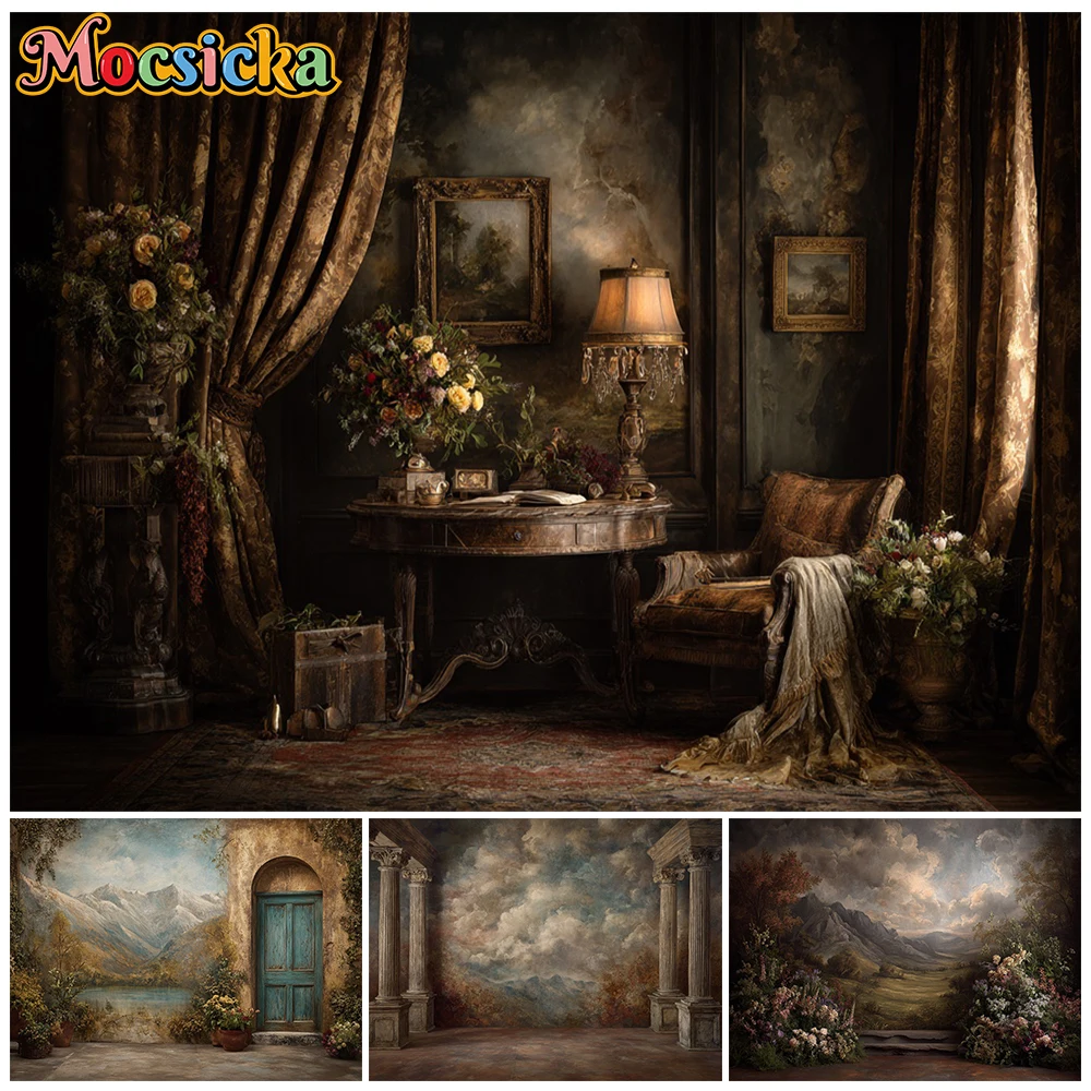Mocsicka Dark Academia Photography Backdrop Room Antique Desk Floral Oil Painting Background Wedding Art Kid Portrait Photoshoot
Mocsicka Dark Academia Photography Backdrop Room Antique Desk Floral Oil Painting Background Wedding Art Kid Portrait Photoshoot