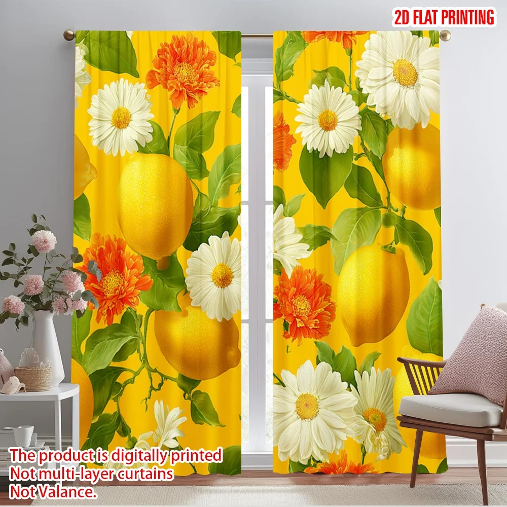 2pcs 2D flat printing Curtains Daisy Lemon Flower Orange Polyester Without Electricity Festive Curtains for Holiday Decor 
2pcs 2D flat printing Curtains Daisy Lemon Flower Orange Polyester Without Electricity Festive Curtains for Holiday Decor