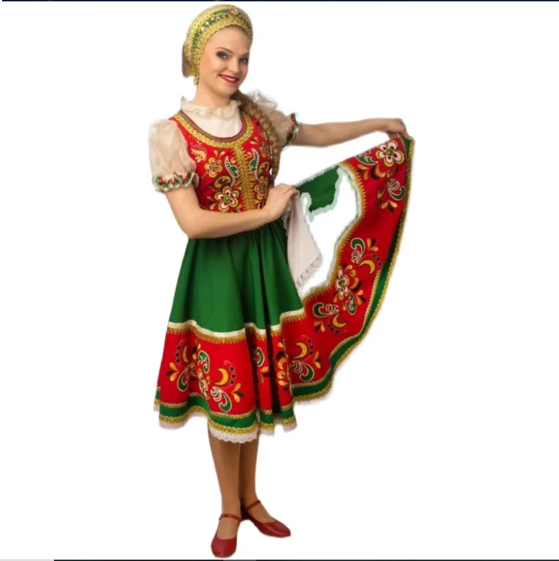 Russian traditional printed flowy dance performance short dress
Russian traditional printed flowy dance performance short dress