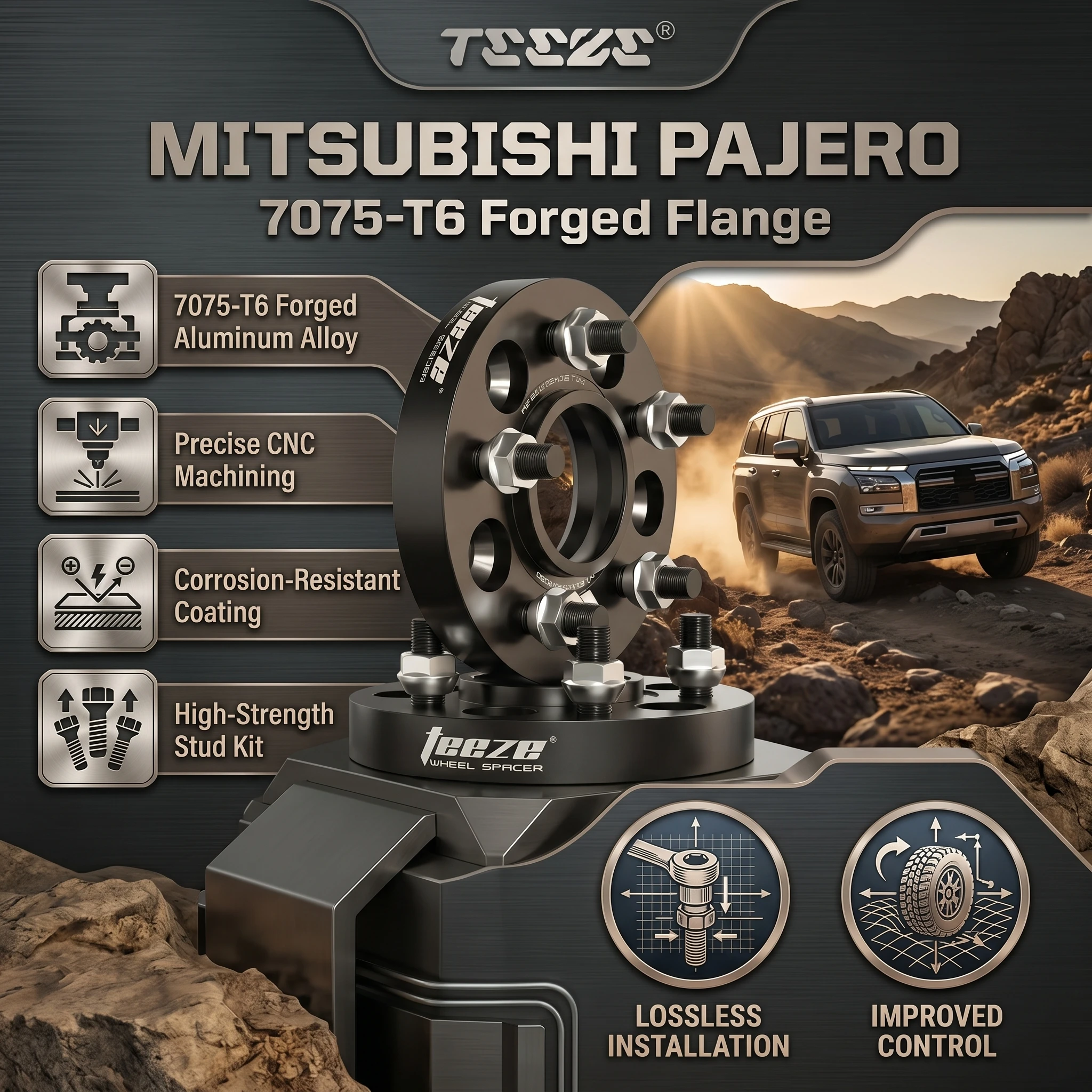 Teeze 2/4pcs 6x139.7 67.1 M12 x 1.5 Hub Centric Black Forged wheel spacer For Mitsubishi Pajero 15/20/25/30/35mm
Teeze 2/4pcs 6x139.7 67.1 M12 x 1.5 Hub Centric Black Forged wheel spacer For Mitsubishi Pajero 15/20/25/30/35mm