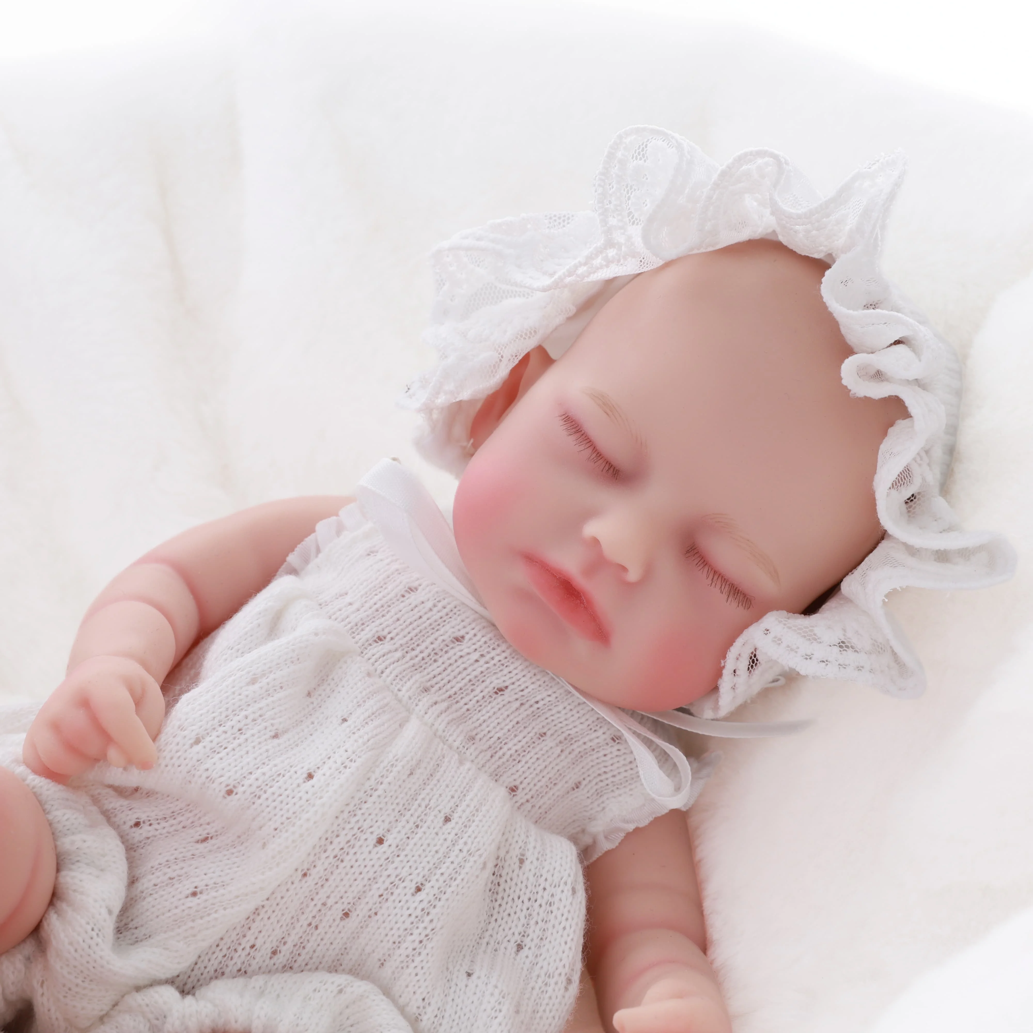Cloveray 12inch Full Silicone Sleeping Reborn Doll Closed Eyes Baby Girl Doll White Knit Outfit Free Extra Clothes Kids Gift Toy
Cloveray 12inch Full Silicone Sleeping Reborn Doll Closed Eyes Baby Girl Doll White Knit Outfit Free Extra Clothes Kids Gift Toy
